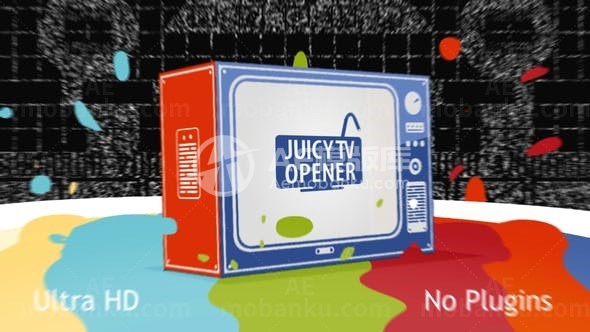 液体过渡电视开场AE模板