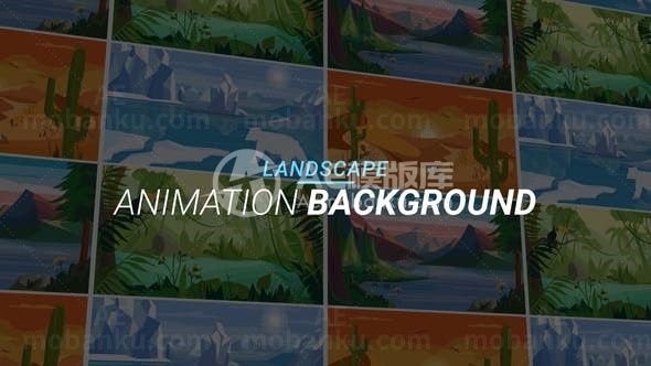 卡通风格风景MG动画演绎AE模板