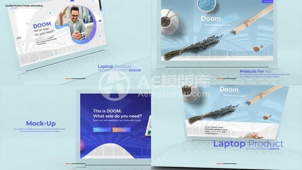 笔记本电脑模型展示AE模板