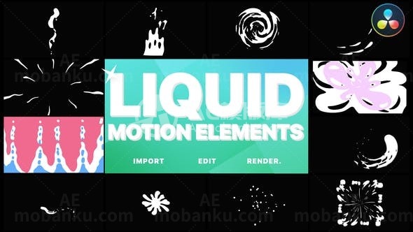 液体运动元素标志演绎AE模板