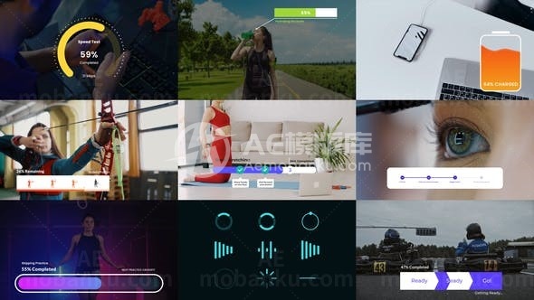 进度条信息图表展示AE模板