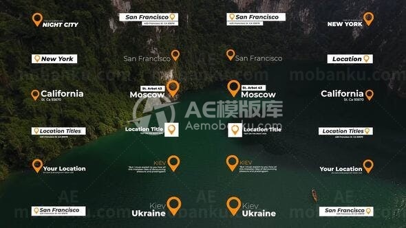 位置标题演绎AE模板