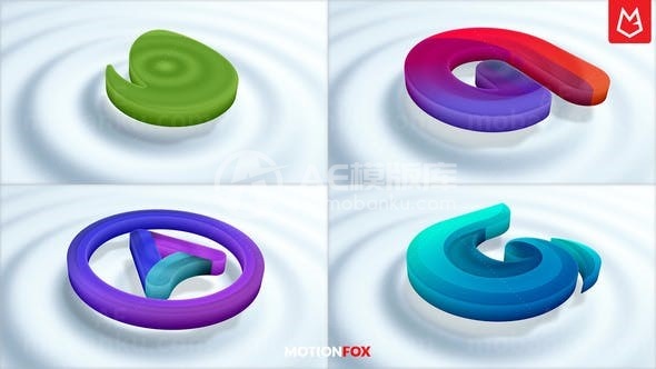 公司标志三维空间变换演绎AE模板