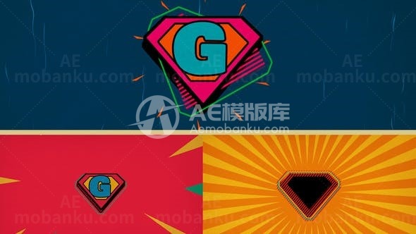 复古类型标志演绎AE模板