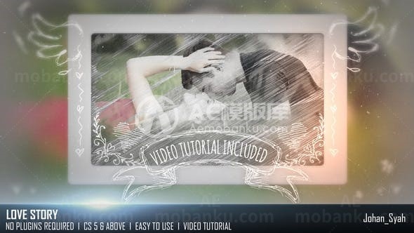 爱情故事标题演绎AE模板