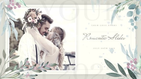 爱情故事幻灯片演绎AE模板