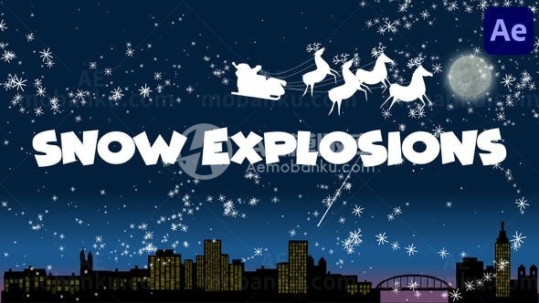 圣诞节魔法雪特效演绎AE模板