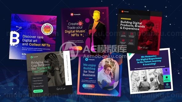 Instagram商业市场动态演示AE模板