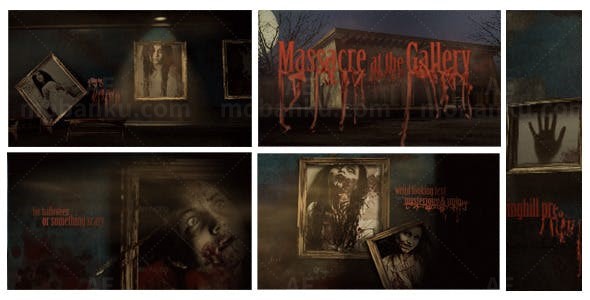 万圣节恐怖图片展示AE模板