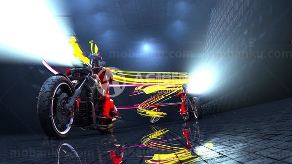 赛博朋克图标展示AE模板