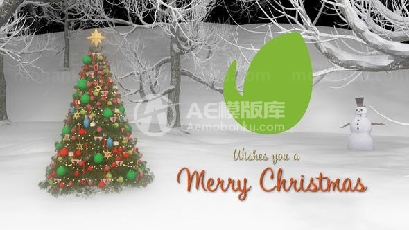 圣诞快乐标志演绎AE模板