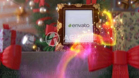 圣诞快乐壁炉图片展示AE模板