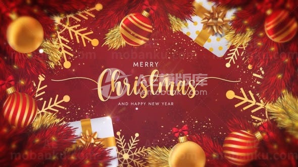 圣诞快乐标志演绎AE模板