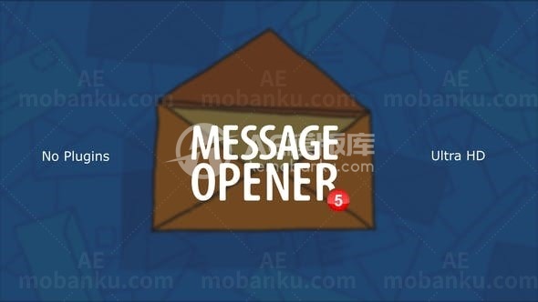 卡通风格信封动态展示AE模板