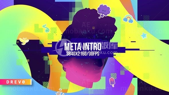 卡通风格炫彩信息展示AE模板