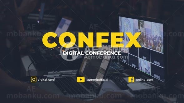 现代数字活动图片视频展示AE模板