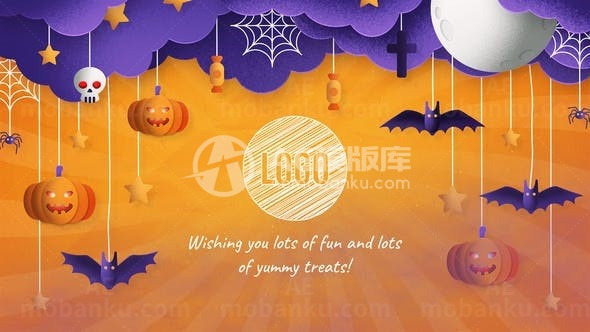 万圣节标志演绎AE模板