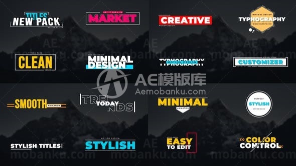 时尚彩色标题动态演绎AE模板