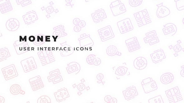 金融用户界面图标动态演绎AE模板