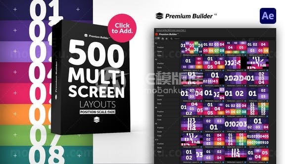 多屏幕图片视频展示AE模板