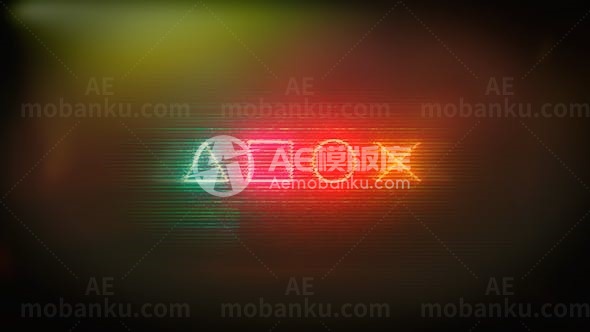 霓虹灯按钮标志演绎AE模板