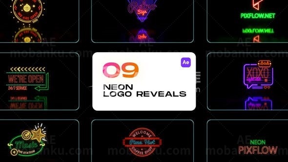 霓虹灯标志演绎AE模板