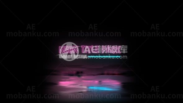 霓虹灯标题集合演绎AE模板