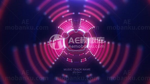 霓虹隧道音乐可视化工具AE模板