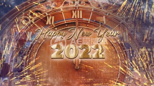 三维钟表新年倒计时AE模板