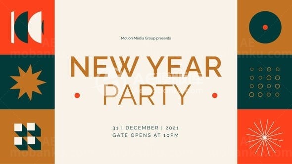 新年贺卡动态演绎AE模板