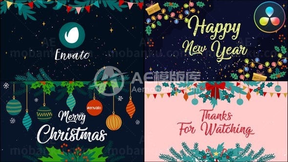 新年祝福幻灯片展示AE模板