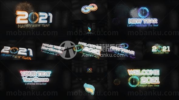 带标志的文字动态演绎AE模板