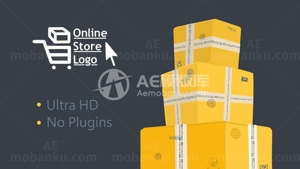 在线商店徽标演绎AE模板