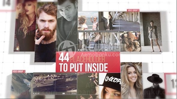 网络图片视频展示AE模板