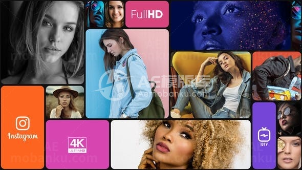 多屏切换图片展示AE模板