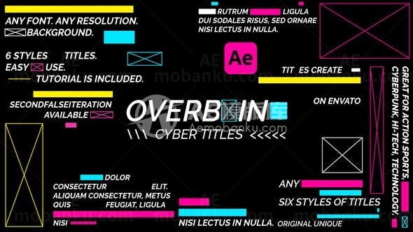 多彩闪动标题演绎AE模板