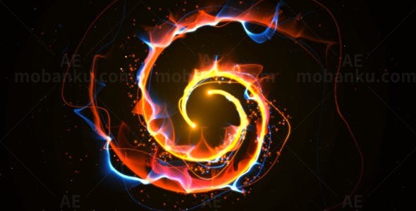 溢出粒子标志演绎AE模板