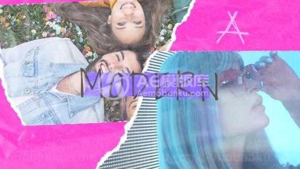 撕纸边缘效果图片视频展示AE模板