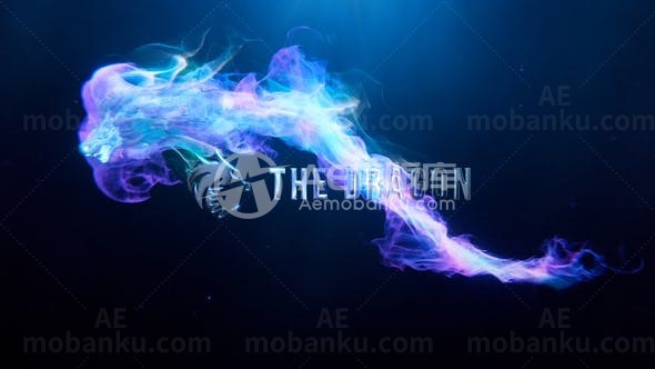 粒子幻想龙标志演绎AE模板