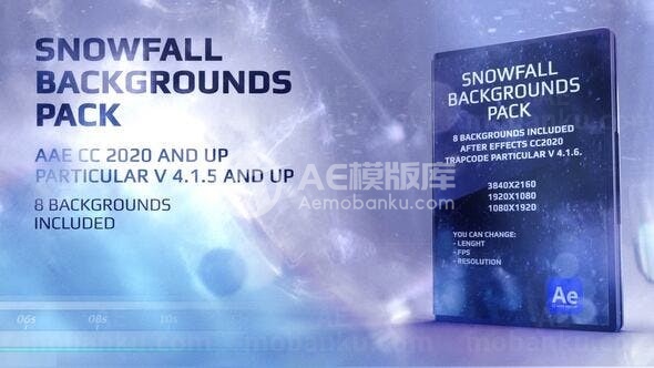 雪地粒子背景演绎AE模板