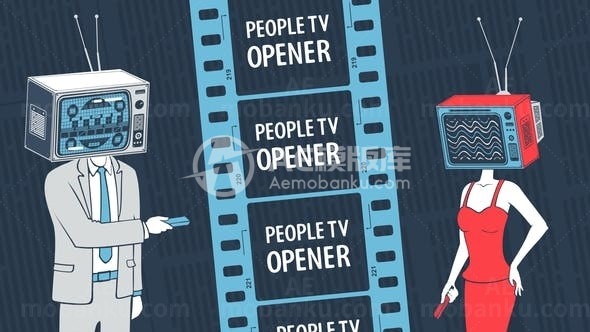 卡通人物电视宣传片AE模板