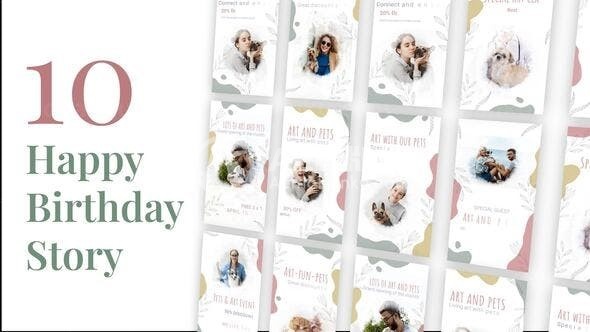 宠物多屏卡片展示AE模板