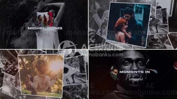 瞬间的图片展示AE模板