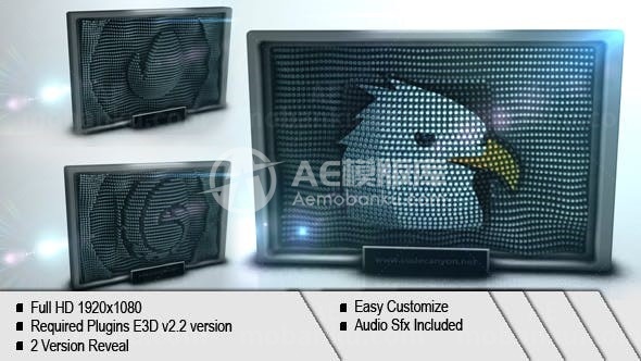 金属粒子针动态标志演绎AE模板