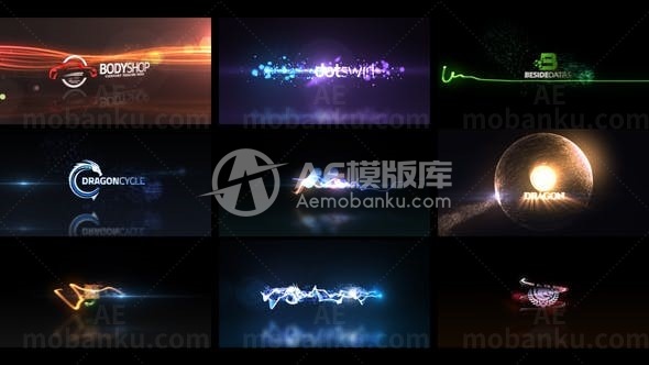 发光粒子演绎标志AE模板