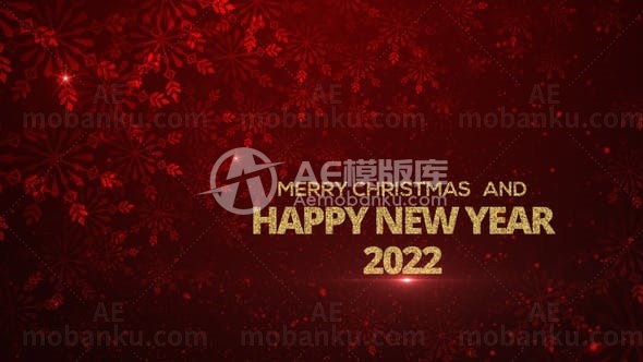 红色圣诞祝福演绎AE模板