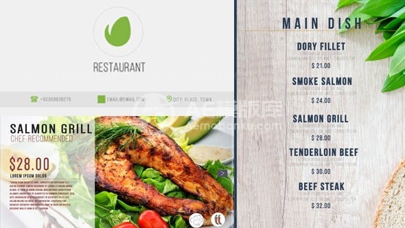 餐厅数字菜单产品宣传AE模板