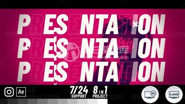 强节奏感快速幻灯片展示AE模板