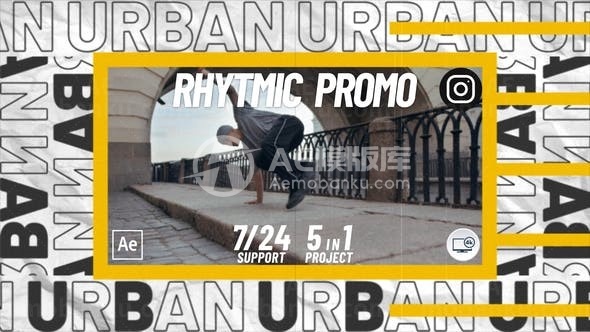 强节奏感快速幻灯片展示AE模板