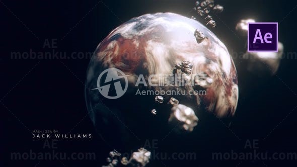 岩石星球动态演绎AE模板